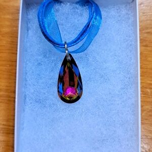 Floral Explosion Crystal Marquise Necklace